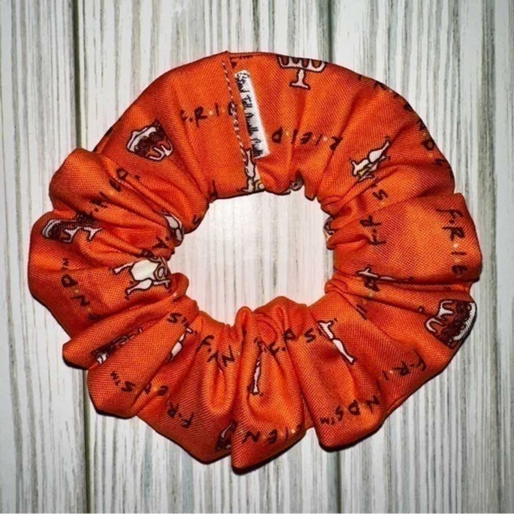 $7ea or 3/$15 Friends TV show turkey Orange Hair Scrunchie new